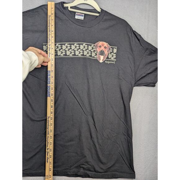 Vintage Hanes Rhodesian Ridgeback T-Shirt XL Black Dog Pawprints NOS - Picture 7 of 9